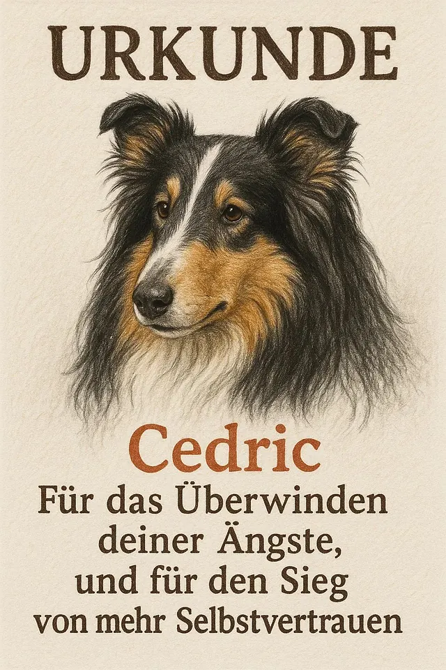 Hunde Urkunde Cedric